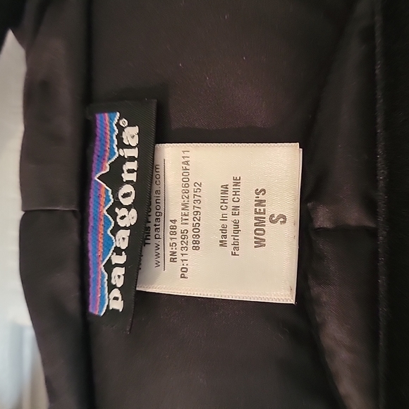 Women's Patagonia Goose Down Downtown Loft Black Puffer Puffy Zip Up Jacket SzSm - Picture 6 of 8